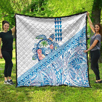 Hawaiian Abstract Sea Turtle Quilt Polynesian Tapa Art and Kakau Tattoo White WaterColor LT03 - Polynesian Pride