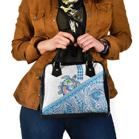 Hawaiian Abstract Sea Turtle Shoulder Handbag Polynesian Tapa Art and Kakau Tattoo White WaterColor LT03 - Polynesian Pride
