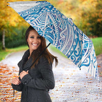 Hawaiian Abstract Sea Turtle Umbrella Polynesian Tapa Art and Kakau Tattoo White WaterColor LT03 - Polynesian Pride