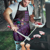Hawaiian Abstract Sea Turtle Apron Polynesian Tapa Art and Kakau Tattoo Purple WaterColor LT03 - Polynesian Pride