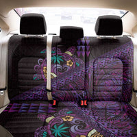 Hawaiian Abstract Sea Turtle Back Car Seat Cover Polynesian Tapa Art and Kakau Tattoo Purple WaterColor LT03 - Polynesian Pride