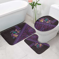 Hawaiian Abstract Sea Turtle Bathroom Set Polynesian Tapa Art and Kakau Tattoo Purple WaterColor LT03 - Polynesian Pride