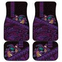 Hawaiian Abstract Sea Turtle Car Mats Polynesian Tapa Art and Kakau Tattoo Purple WaterColor LT03 - Polynesian Pride