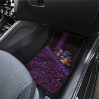 Hawaiian Abstract Sea Turtle Car Mats Polynesian Tapa Art and Kakau Tattoo Purple WaterColor LT03 - Polynesian Pride