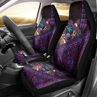 Hawaiian Abstract Sea Turtle Car Seat Cover Polynesian Tapa Art and Kakau Tattoo Purple WaterColor LT03 - Polynesian Pride