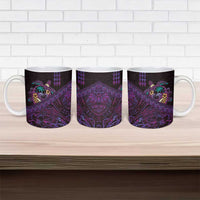 Hawaiian Abstract Sea Turtle Ceramic Mug Polynesian Tapa Art and Kakau Tattoo Purple WaterColor LT03 - Polynesian Pride