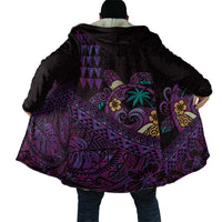 Hawaiian Abstract Sea Turtle Cloak Polynesian Tapa Art and Kakau Tattoo Purple WaterColor LT03 - Polynesian Pride