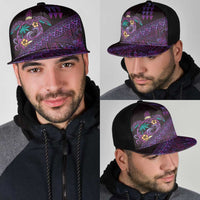 Hawaiian Abstract Sea Turtle Mesh Trucker Cap Polynesian Tapa Art and Kakau Tattoo Purple WaterColor LT03 - Polynesian Pride