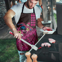 Hawaiian Abstract Sea Turtle Apron Polynesian Tapa Art and Kakau Tattoo Pink WaterColor LT03 - Polynesian Pride