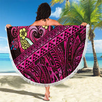 Hawaiian Abstract Sea Turtle Beach Blanket Polynesian Tapa Art and Kakau Tattoo Pink WaterColor LT03 - Polynesian Pride