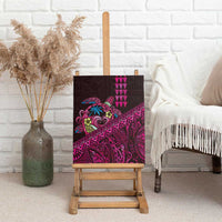 Hawaiian Abstract Sea Turtle Canvas Wall Art Polynesian Tapa Art and Kakau Tattoo Pink WaterColor LT03 - Polynesian Pride