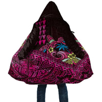 Hawaiian Abstract Sea Turtle Cloak Polynesian Tapa Art and Kakau Tattoo Pink WaterColor LT03 Unisex Black - Polynesian Pride