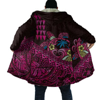 Hawaiian Abstract Sea Turtle Cloak Polynesian Tapa Art and Kakau Tattoo Pink WaterColor LT03 - Polynesian Pride