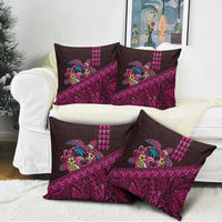 Hawaiian Abstract Sea Turtle Pillow Cover Polynesian Tapa Art and Kakau Tattoo Pink WaterColor LT03 - Polynesian Pride