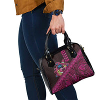 Hawaiian Abstract Sea Turtle Shoulder Handbag Polynesian Tapa Art and Kakau Tattoo Pink WaterColor LT03 - Polynesian Pride