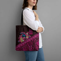 Hawaiian Abstract Sea Turtle Tote Bag Polynesian Tapa Art and Kakau Tattoo Pink WaterColor LT03 - Polynesian Pride