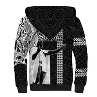 Hawaii Island Sherpa Hoodie Hawaiian King and Kakau Symbols Abstract Shoulder Tattoo LT03 - Polynesian Pride
