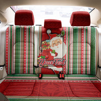 Custom Kiribati Christmas Back Car Seat Cover Santa With Gift Bag Behind Ribbons Seamless Red Maori LT03 - Polynesian Pride