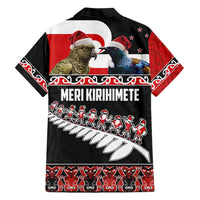 New Zealand Meri Kirihimete Hawaiian Shirt Christmas Tui Bird and Kea Bird - Haka Santa with Maori Koru Art Pattern LT03 - Polynesian Pride