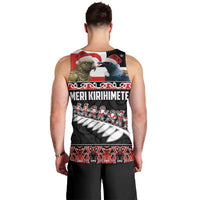 New Zealand Meri Kirihimete Men Tank Top Christmas Tui Bird and Kea Bird - Haka Santa with Maori Koru Art Pattern LT03 - Polynesian Pride