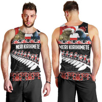 New Zealand Meri Kirihimete Men Tank Top Christmas Tui Bird and Kea Bird - Haka Santa with Maori Koru Art Pattern LT03 - Polynesian Pride