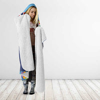 Fiji Marau na Kerisimasi Hooded Blanket Christmas Collared Lory - Fiji Emblems and Xmas Palm Tree Tapa Art Pattern