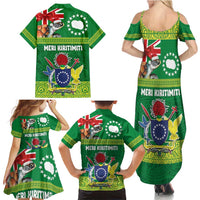 Cook Islands Meri Kiritimiti Family Matching Summer Maxi Dress and Hawaiian Shirt Christmas Turtle - Cooks Islands Emblems and Polynesian Art Pattern LT03 - Polynesian Pride