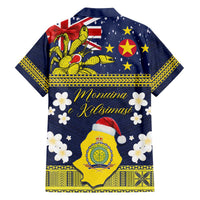 Niue Monuina e Kilisimasi Family Matching Off The Shoulder Long Sleeve Dress and Hawaiian Shirt Christmas Uga - Niue Map and Emblem with Hiapo Art Pattern LT03 - Polynesian Pride