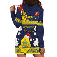 Niue Monuina e Kilisimasi Hoodie Dress Christmas Uga - Niue Map and Emblem with Hiapo Art Pattern LT03 - Polynesian Pride