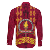 Tonga Beulah College Family Matching Off Shoulder Long Sleeve Dress and Hawaiian Shirt Ngatu and Polynesian Pattern LT03 - Polynesian Pride