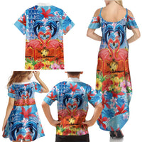Hawaiian Love-Couple Dolphins and Flamingos Family Matching Summer Maxi Dress and Hawaiian Shirt LT03 - Polynesian Pride