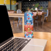 Hawaiian Love-Couple Dolphins and Flamingos Skinny Tumbler LT03 - Polynesian Pride