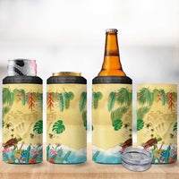 Hawaiian Alohawaii 4 in 1 Can Cooler Tumbler Tropical Plants and Animals on The Beach LT03 - Polynesian Pride