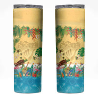 Hawaiian Alohawaii Skinny Tumbler Tropical Plants and Animals on The Beach LT03 Multicolor - Polynesian Pride