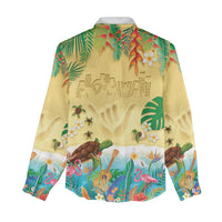 Hawaiian Alohawaii Women Casual Shirt Tropical Plants and Animals on The Beach LT03 - Polynesian Pride