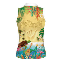 Hawaiian Alohawaii Women Sleeveless Polo Shirt Tropical Plants and Animals on The Beach LT03 - Polynesian Pride