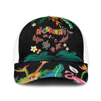 Hawaiian Alohawaii Baseball Net Cap Tribal Sea Animals Tattoo and Tropical Plants - Polynesian Pride