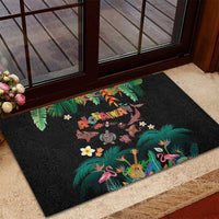 Hawaiian Alohawaii Rubber Doormat Tribal Sea Animals Tattoo and Tropical Plants LT03 - Polynesian Pride