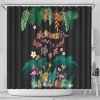 Hawaiian Alohawaii Shower Curtain Tribal Sea Animals Tattoo and Tropical Plants LT03 - Polynesian Pride