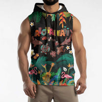 Hawaiian Alohawaii Sleeveless Hoodie Tribal Sea Animals Tattoo and Tropical Plants LT03 - Polynesian Pride