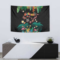 Hawaiian Alohawaii Tapestry Tribal Sea Animals Tattoo and Tropical Plants LT03 - Polynesian Pride