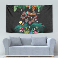 Hawaiian Alohawaii Tapestry Tribal Sea Animals Tattoo and Tropical Plants LT03 - Polynesian Pride
