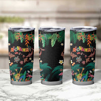 Hawaiian Alohawaii Tumbler Cup Tribal Sea Animals Tattoo and Tropical Plants LT03 - Polynesian Pride