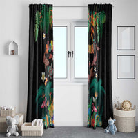 Hawaiian Alohawaii Window Curtain Tribal Sea Animals Tattoo and Tropical Plants LT03 - Polynesian Pride