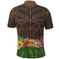 Hawaiian Hula Costume Polo Shirt Tribal Tattoo and Tropical Plants Skirt LT03 - Polynesian Pride