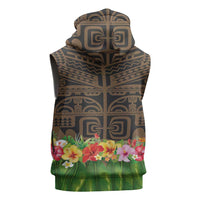Hawaiian Hula Costume Sleeveless Zip Hoodie Tribal Tattoo and Tropical Plants Skirt LT03 - Polynesian Pride