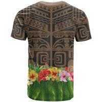 Hawaiian Hula Costume T Shirt Tribal Tattoo and Tropical Plants Skirt LT03 - Polynesian Pride