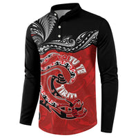 Personalised Aotearoa Toitu Te Tiriti Button Sweatshirt Taniwha Tribal Motifs
