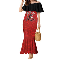 Personalised Aotearoa Toitu Te Tiriti Family Matching Mermaid Dress and Hawaiian Shirt Taniwha Tribal Motifs LT03 Mom's Dress Multicolor - Polynesian Pride