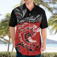 Personalised Aotearoa Toitu Te Tiriti Hawaiian Shirt Taniwha Tribal Motifs LT03 - Polynesian Pride